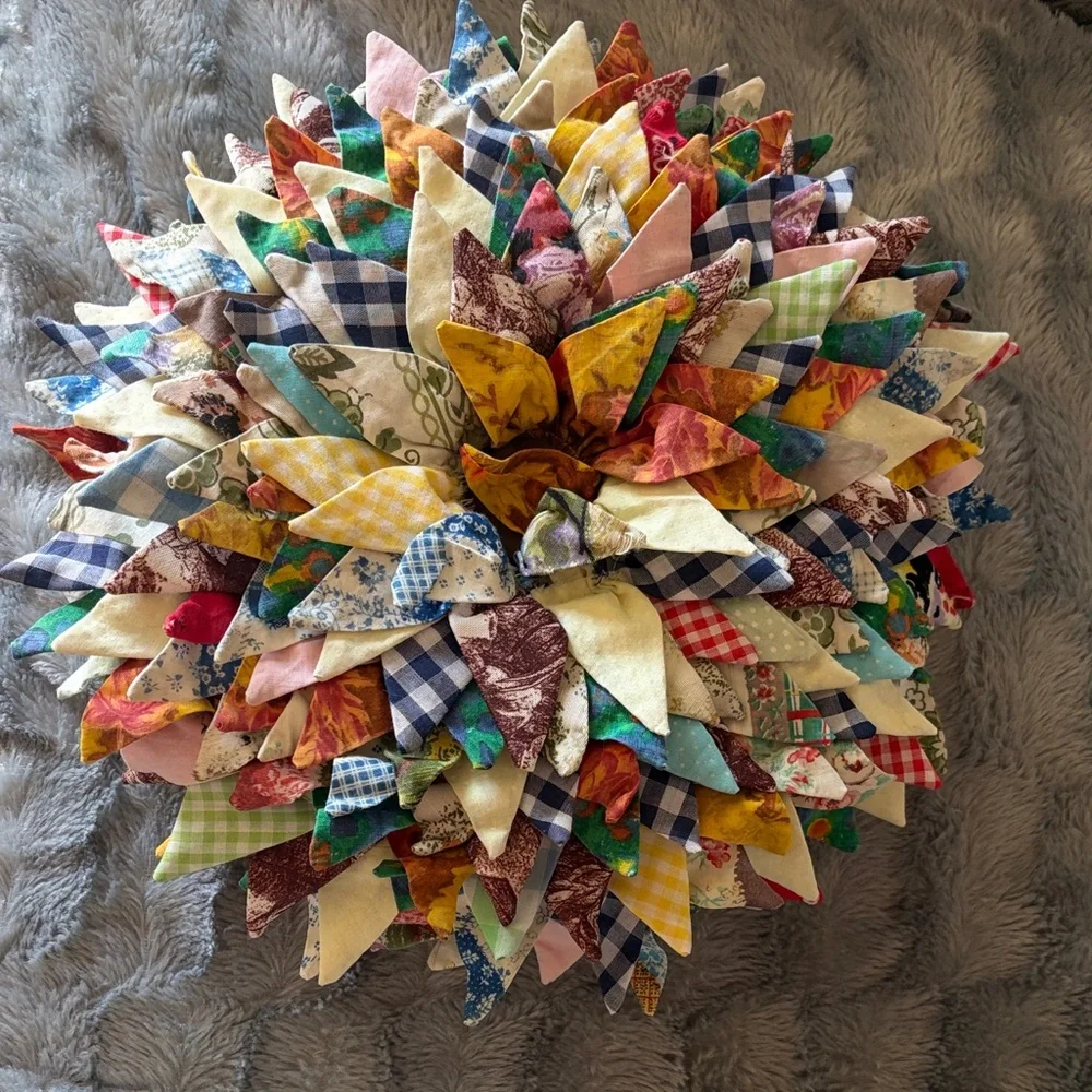 Colorful Patchwork Holiday Pillow